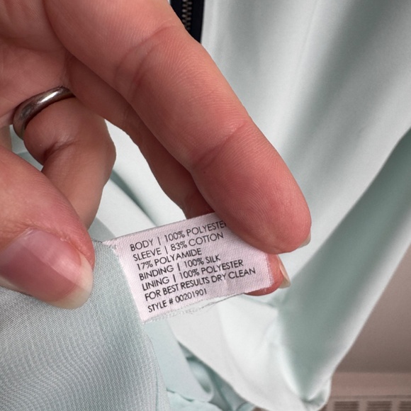 CLUB MONACO Long Sleeve Mint & Navy Mini Dress - Size 8 - Picture 6 of 6